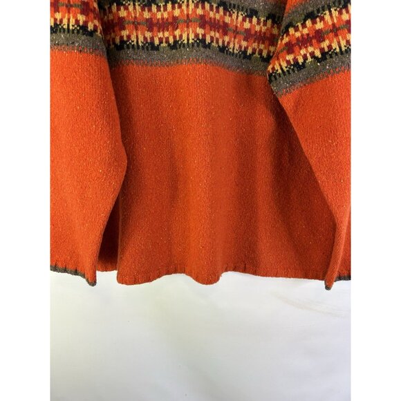 Vintage 90s Eddie Bauer Lambswool Fair Isle Knit Tennis Sweater Grunge - Picture 3 of 6